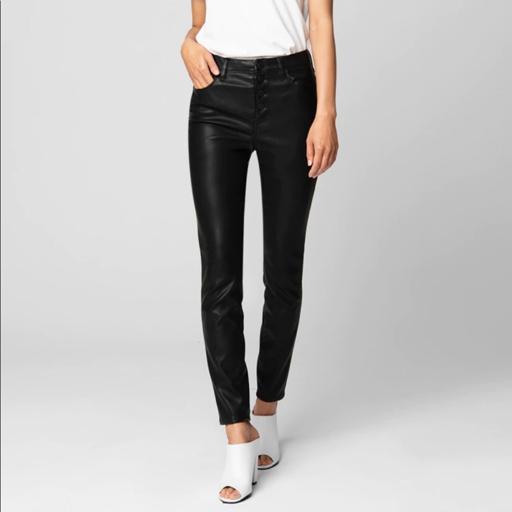 Blank NYC The Great Jones black vegan leather high rise skinny pant